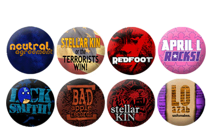 One Inch Button Designs for bands and small businesses