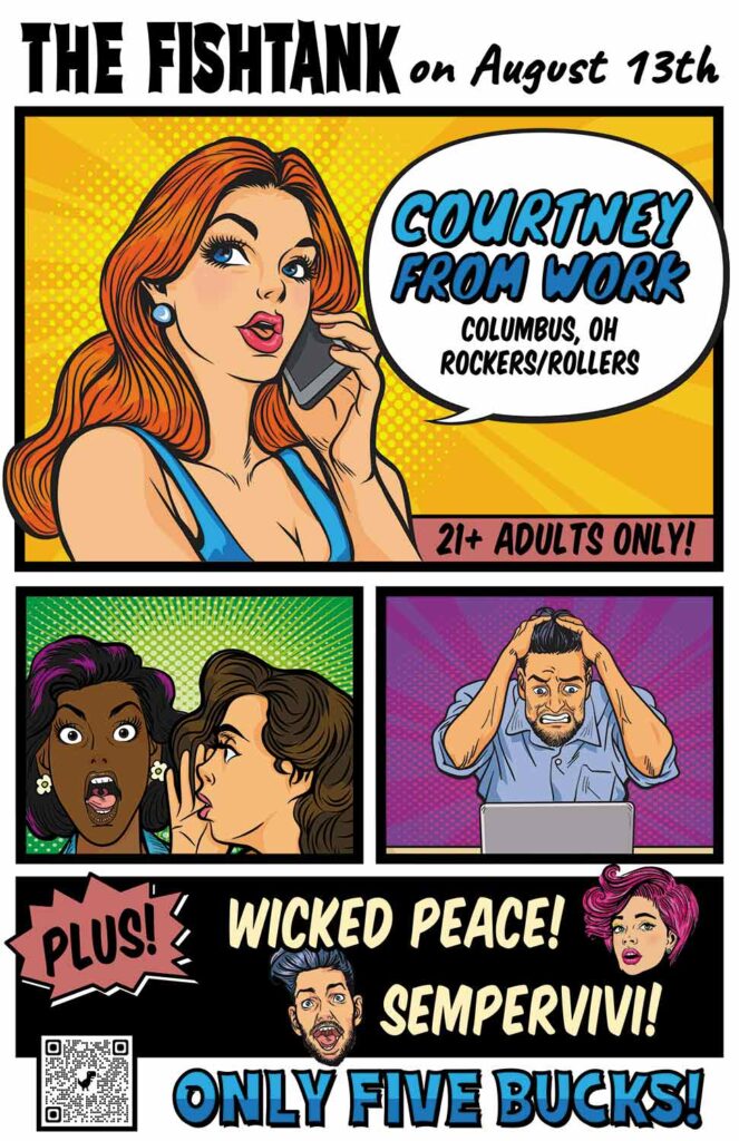 Pop Art Poster for Rock Concert - Courtney From Work - Columbus, OH