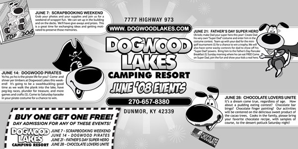 Dogwood Lakes June Events Newspaper Ad