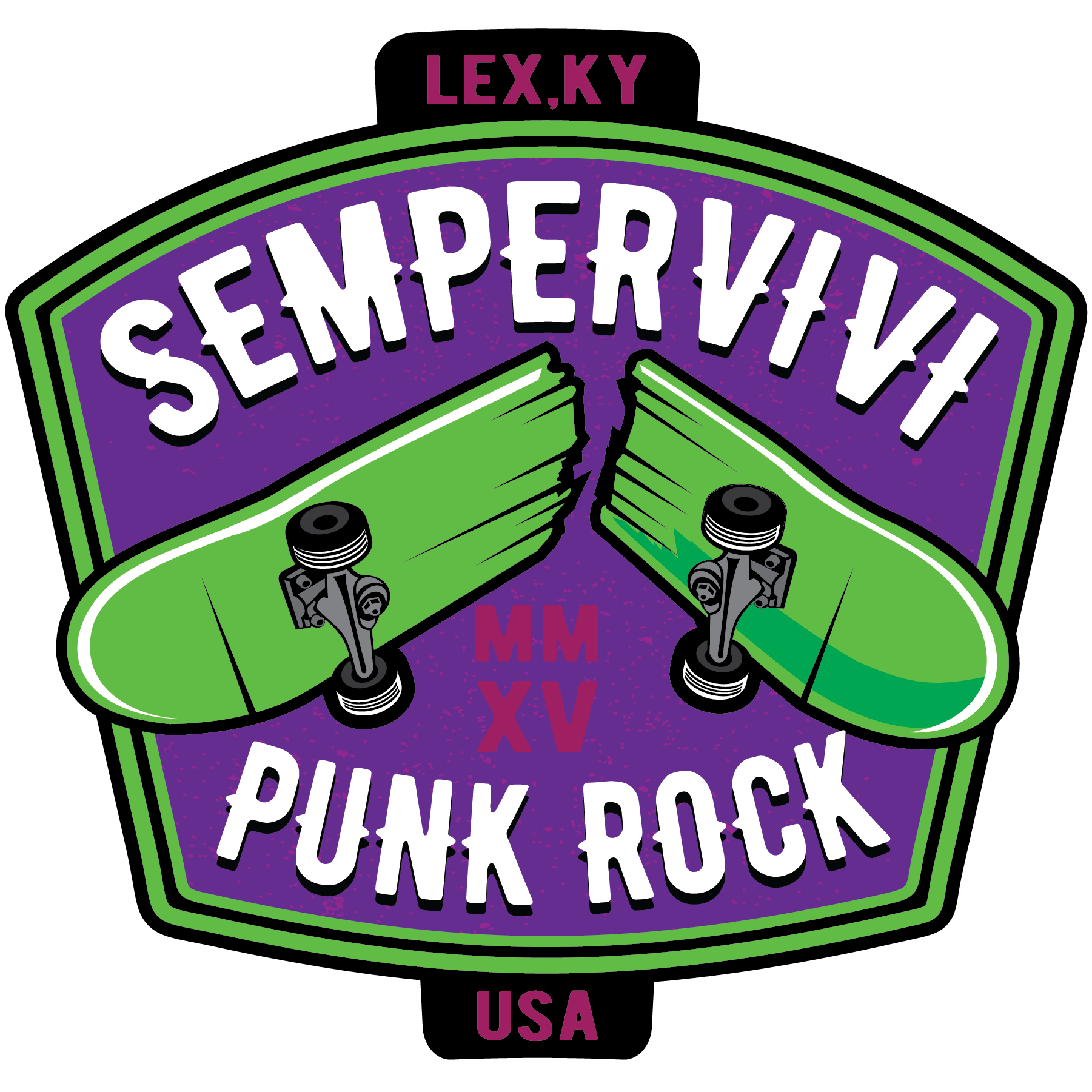 Sempervivi "Skateboard" Sticker (Purple)