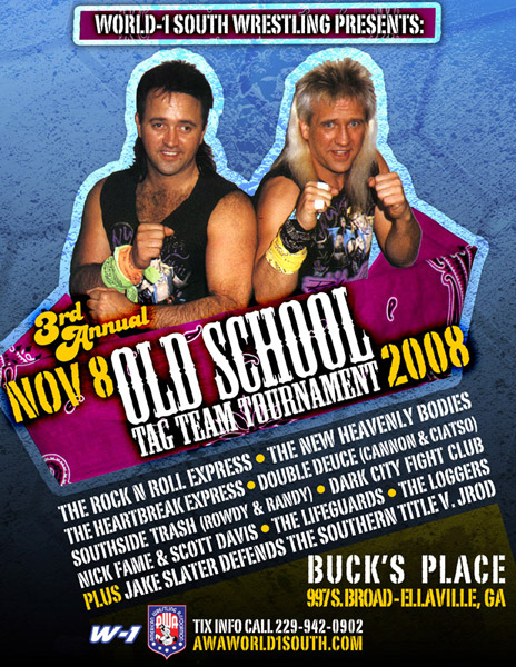 AWA tag team tournament wrestling poster design