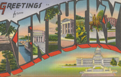 Kentucky Postcard that inspired the "Kentucky Bound" Shirt Design
