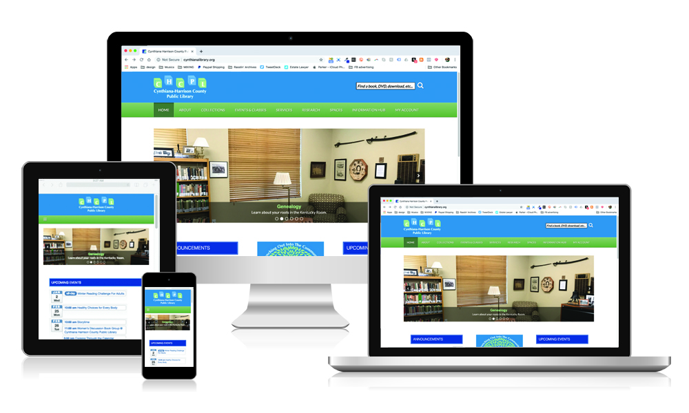 Responsive library web design for Cynthiana, KY public library