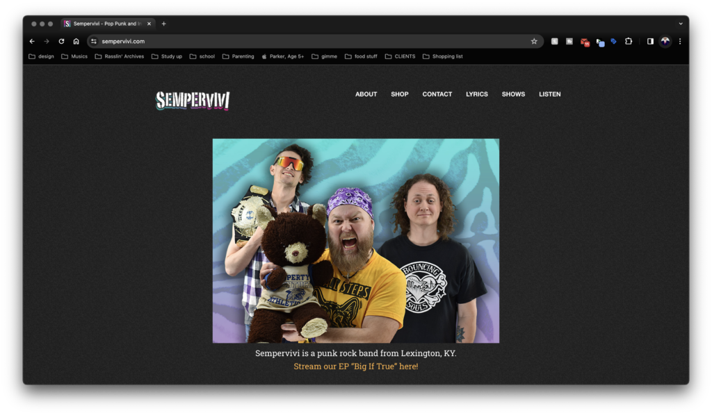 Sempervivi band website design